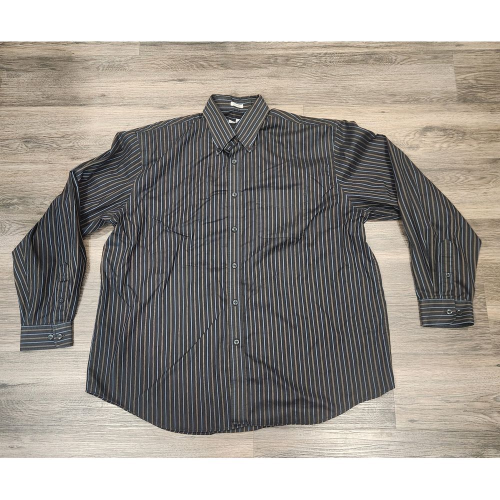 Van Heusen Classic Striped‎ Button-Down Dress Shirt XL/17-17 1/2